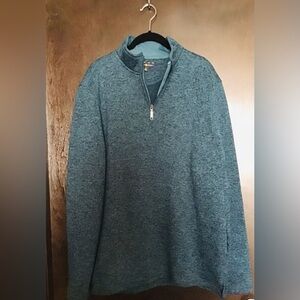 Charter Club Men's Heathered Teal Quarter-Zip Sweater